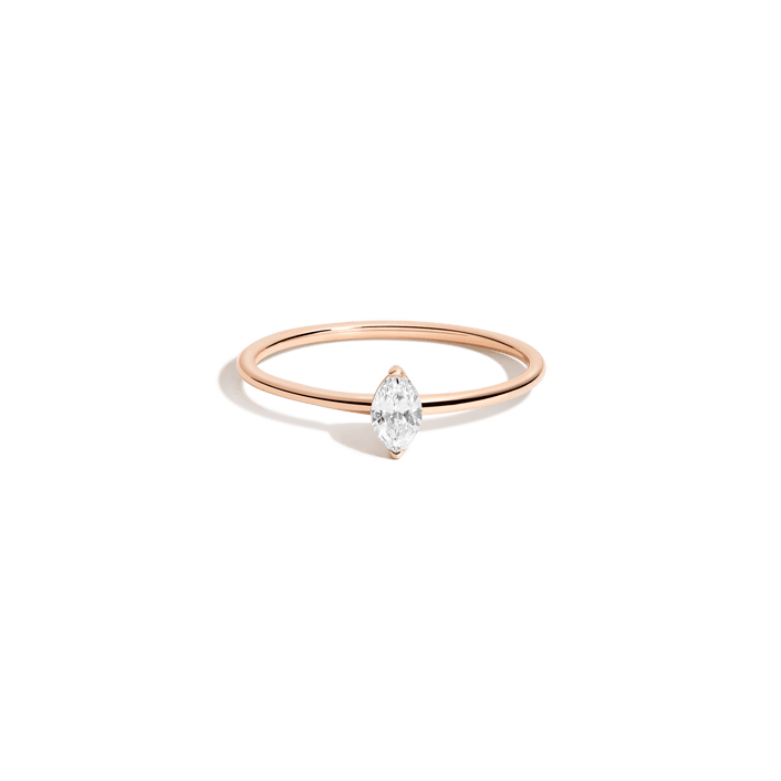 Marquise Lab Grown Diamond Ring 14k 18k Rose Gold First