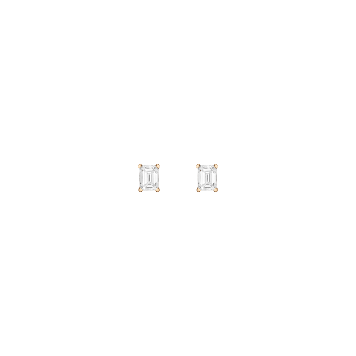 Emerald Lab Grown Diamond Stud Earrings 14k 18k Yellow Gold Single Pair First