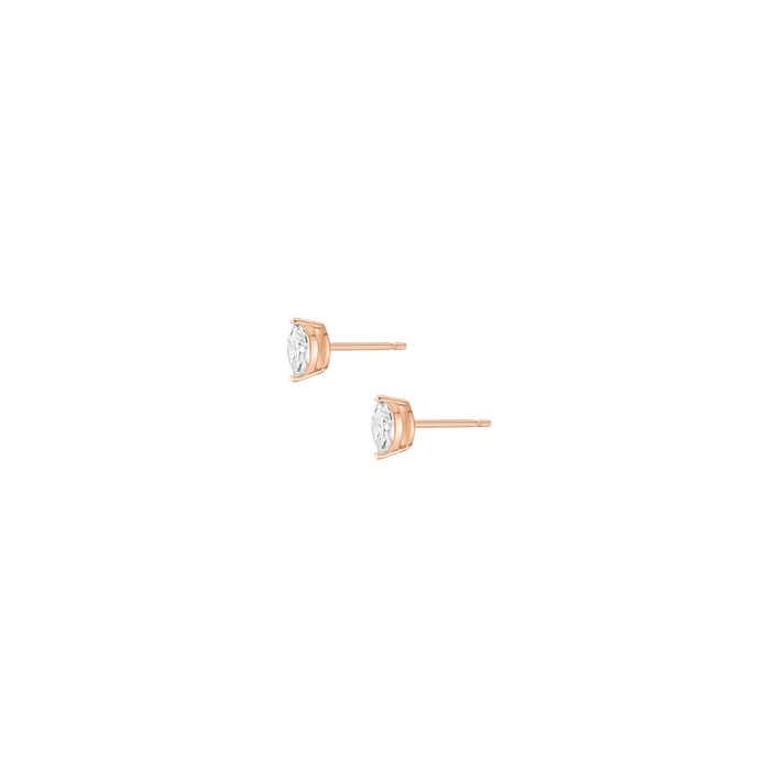 Marquise Lab Grown Diamond Stud Earrings 14k 18k Rose Gold Single Pair First