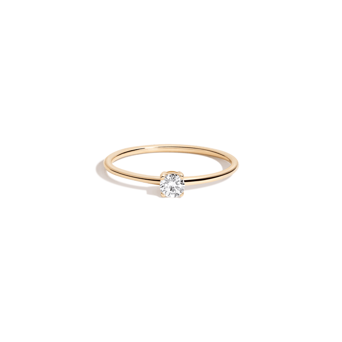 Round Lab Grown Diamond Ring 14k 18k Yellow Gold First