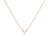 Emerald Lab Grown Diamond Solitaire Necklace 14k 18k Yellow Gold First