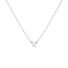 Princess Lab Grown Diamond Solitaire Necklace 14k 18k White Gold First