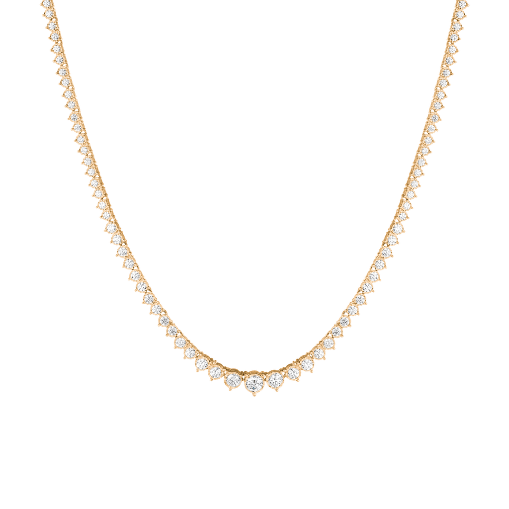 Three-Prong Graduated Tennis Necklace