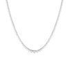 Three-Prong Graduated Tennis Necklace 14k White Gold 16in First