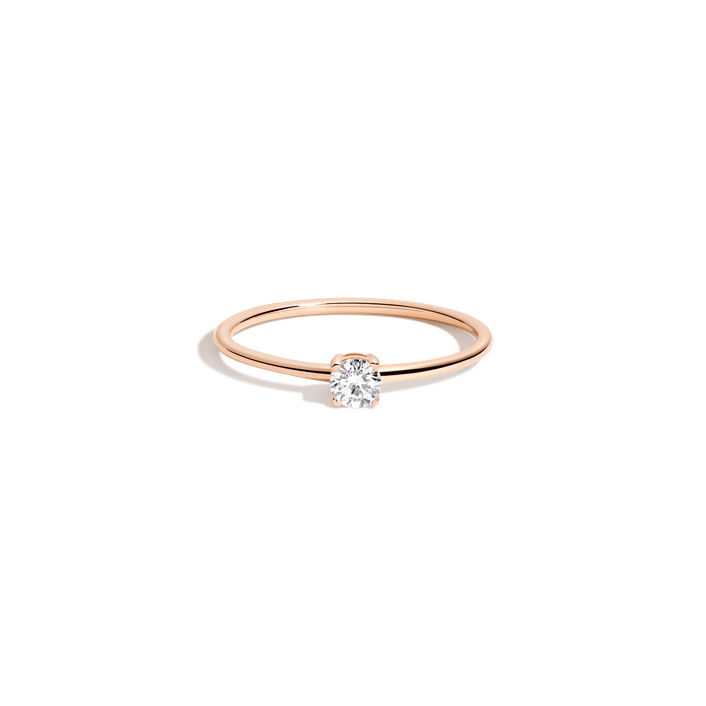 Round Lab Grown Diamond Ring 14k 18k Rose Gold First