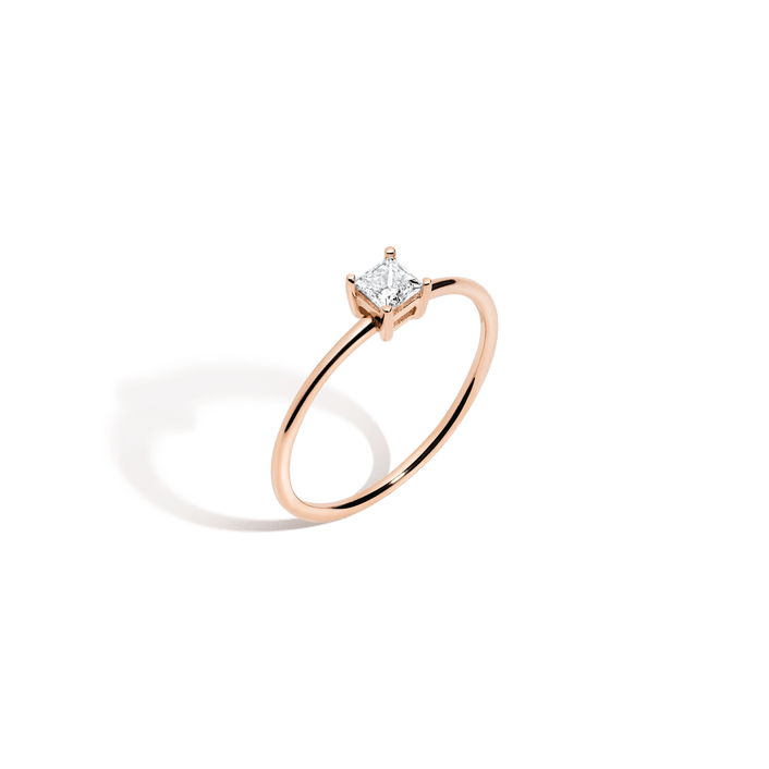 Princess Lab Grown Diamond Ring 14k 18k Rose Gold