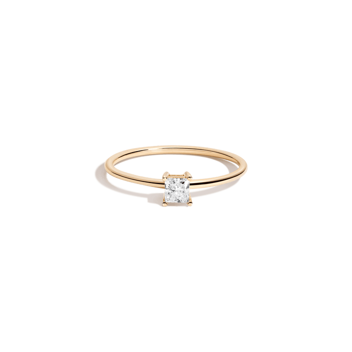 Princess Lab Grown Diamond Ring 14k 18k Yellow Gold First