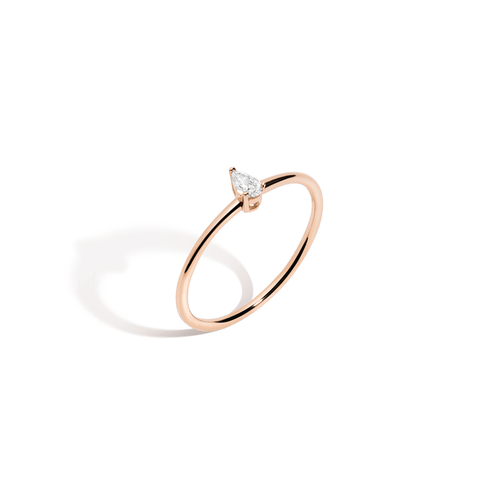 Pear Lab Grown Diamond Ring 14k 18k Rose Gold