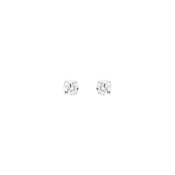 Luxury Round Lab Grown Diamond Studs 14k 4ct White Gold First