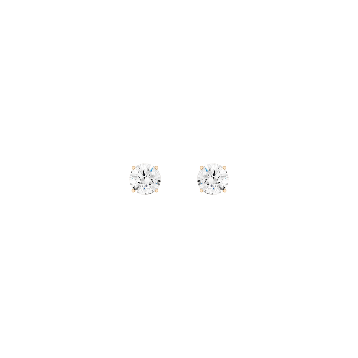 Luxury Round Lab Grown Diamond Studs 14k 4ct Yellow Gold First