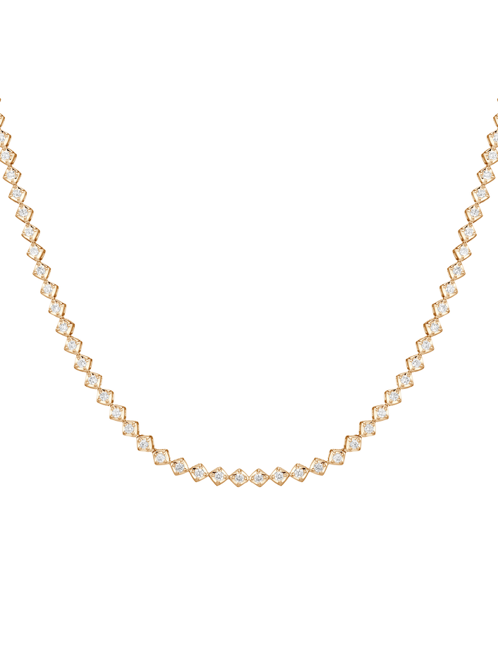 Petite Lab Grown Diamond Tennis Choker Necklace 14k 14in (Choker) 16in Yellow Gold First