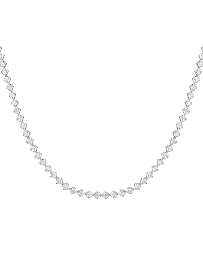 Petite Lab Grown Diamond Tennis Choker Necklace 14k 14in (Choker) 16in White Gold First
