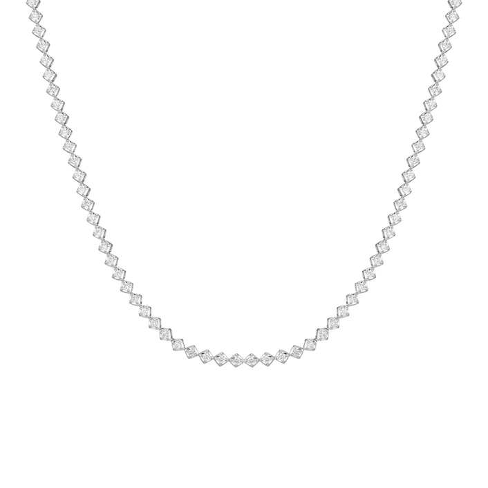 Petite Lab Grown Diamond Tennis Choker Necklace 14k 14in 16in White Gold First