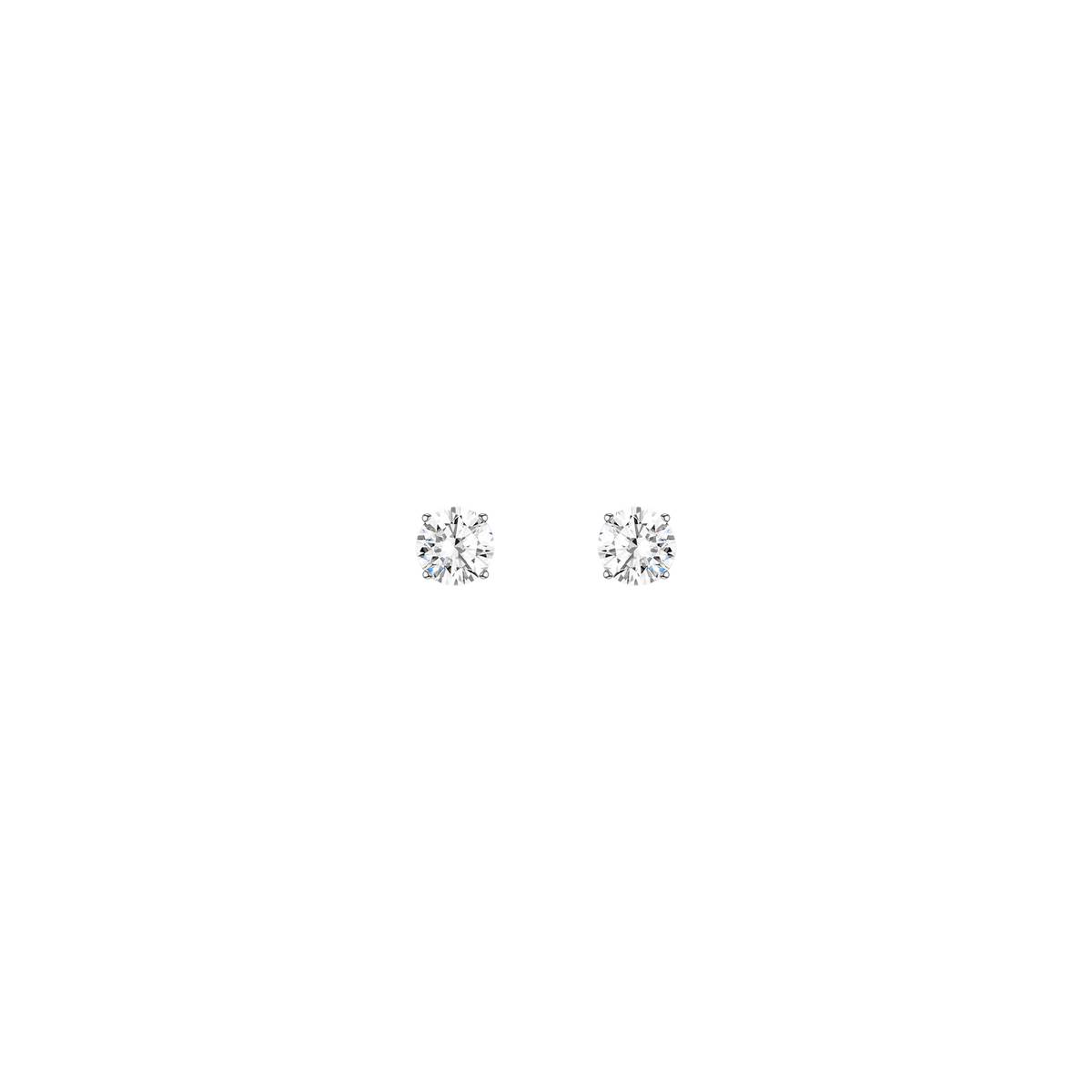 Luxury Round Lab Grown Diamond Studs 14k 2ct White Gold First