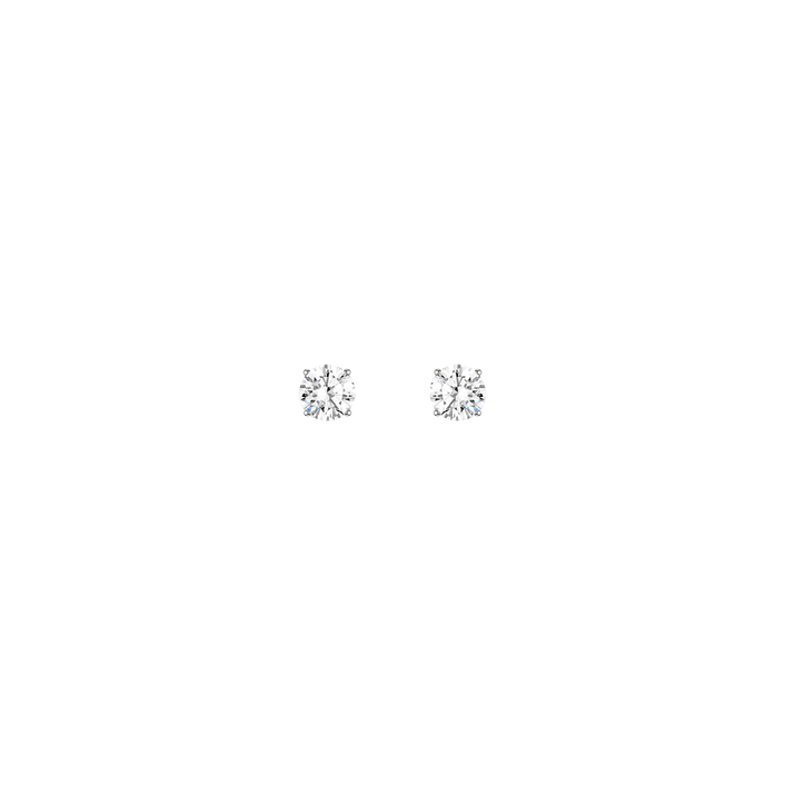 Luxury Round Lab Grown Diamond Studs 14k 2ct White Gold First