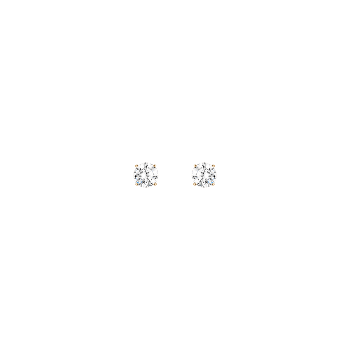 Luxury Round Lab Grown Diamond Studs 14k 2ct Yellow Gold First
