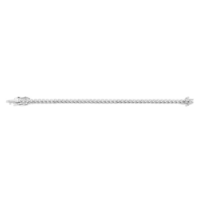 White Sapphire Bezel Tennis Bracelet Vermeil 6.5in 7in White Gold