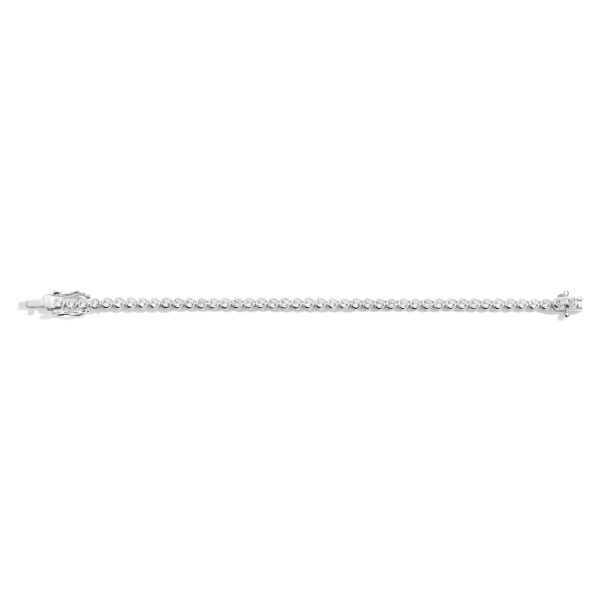White Sapphire Bezel Tennis Bracelet