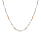 Lab Grown White Sapphire Graduated Modern Tennis Necklace