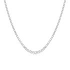 Lab Grown White Sapphire Graduated Modern Tennis Necklace
