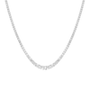 White Sapphire Graduated Modern Tennis Necklace Vermeil 16in White Gold First