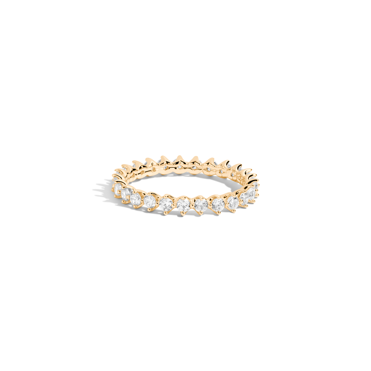 Three-Prong Lab Grown Diamond Eternity Ring 14k Yellow Gold First