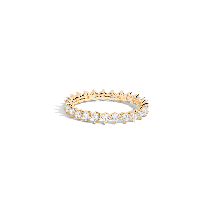 Three-Prong Lab Grown Diamond Eternity Ring 14k Yellow Gold First