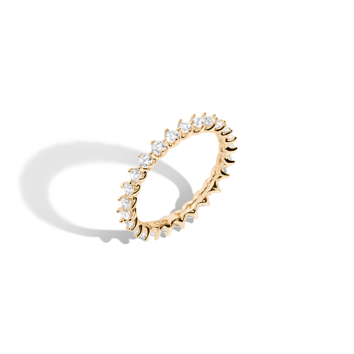 Three-Prong Lab Grown Diamond Eternity Ring 14k Yellow Gold