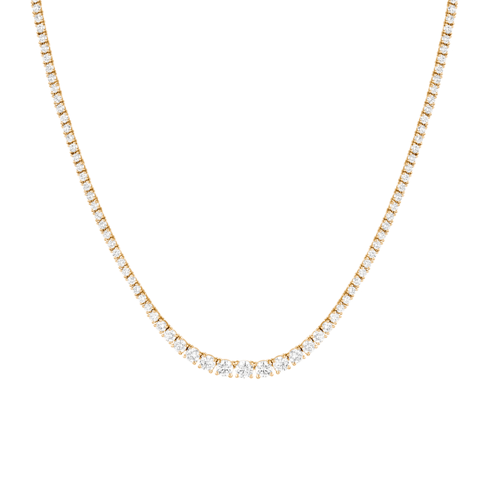 Lab Grown Diamond Graduated Modern Tennis Necklace 14k 16.5in Yellow Gold First