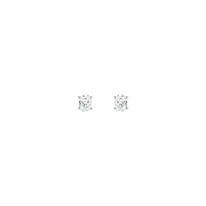 Luxury Oval Lab Grown Diamond Studs 14k White Gold First