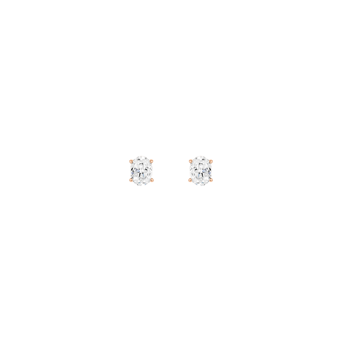 Luxury Oval Lab Grown Diamond Studs 14k Rose Gold Single Pair First