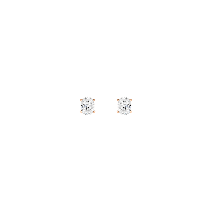 Luxury Oval Lab Grown Diamond Studs 14k Rose Gold First