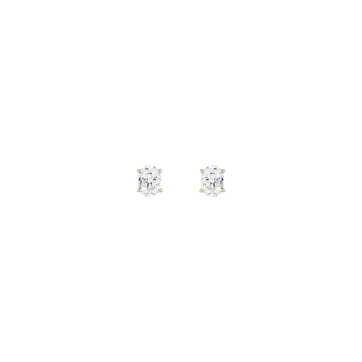 Luxury Oval Lab Grown Diamond Studs 14k Yellow Gold Single Pair First