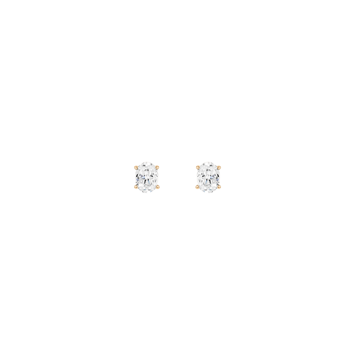 Luxury Oval Lab Grown Diamond Studs 14k Yellow Gold First