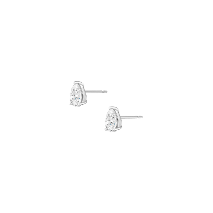 Luxury Pear Lab Grown Diamond Studs 14k White Gold