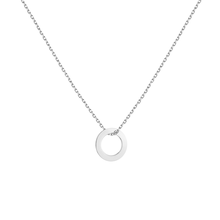 Lucky Charm Necklace 14k 18k White Gold Circle