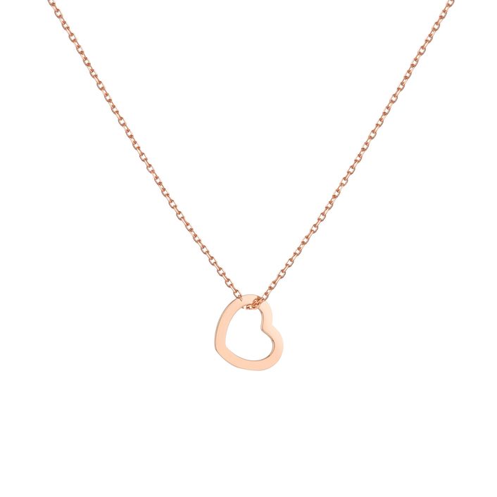 Lucky Charm Necklace 14k 18k Rose Gold Heart