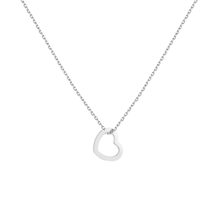 Lucky Charm Necklace 14k 18k White Gold Heart