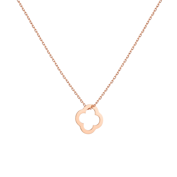 Lucky Charm Necklace 14k 18k Rose Gold Clover First