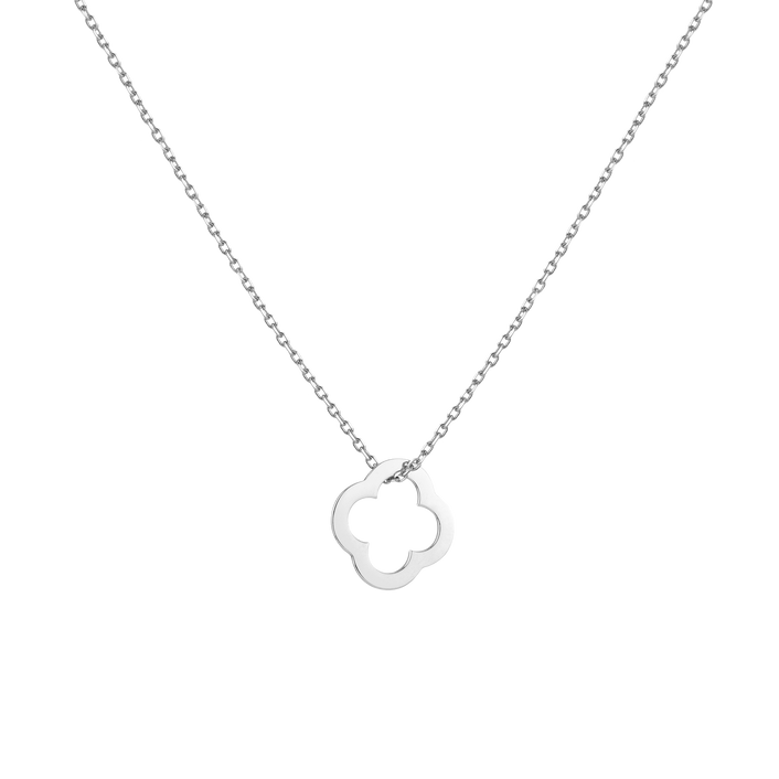 Lucky Charm Necklace 14k 18k White Gold Clover First