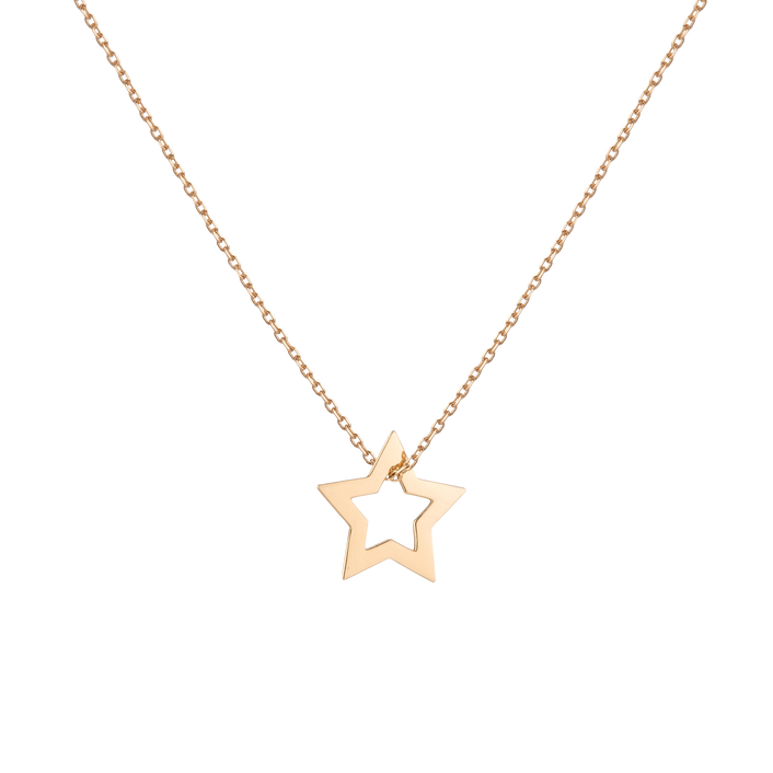 Lucky Charm Necklace 14k 18k Yellow Gold Star