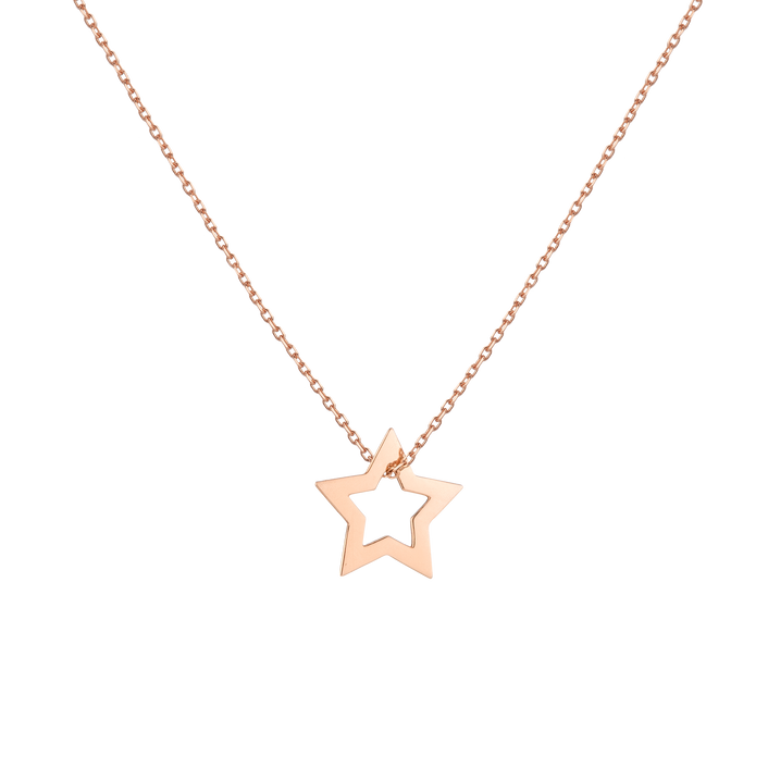 Lucky Charm Necklace 14k 18k Rose Gold Star