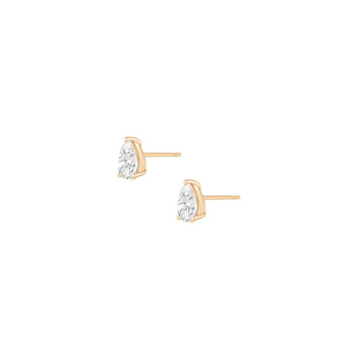 Luxury Pear Lab Grown Diamond Studs 14k Yellow Gold