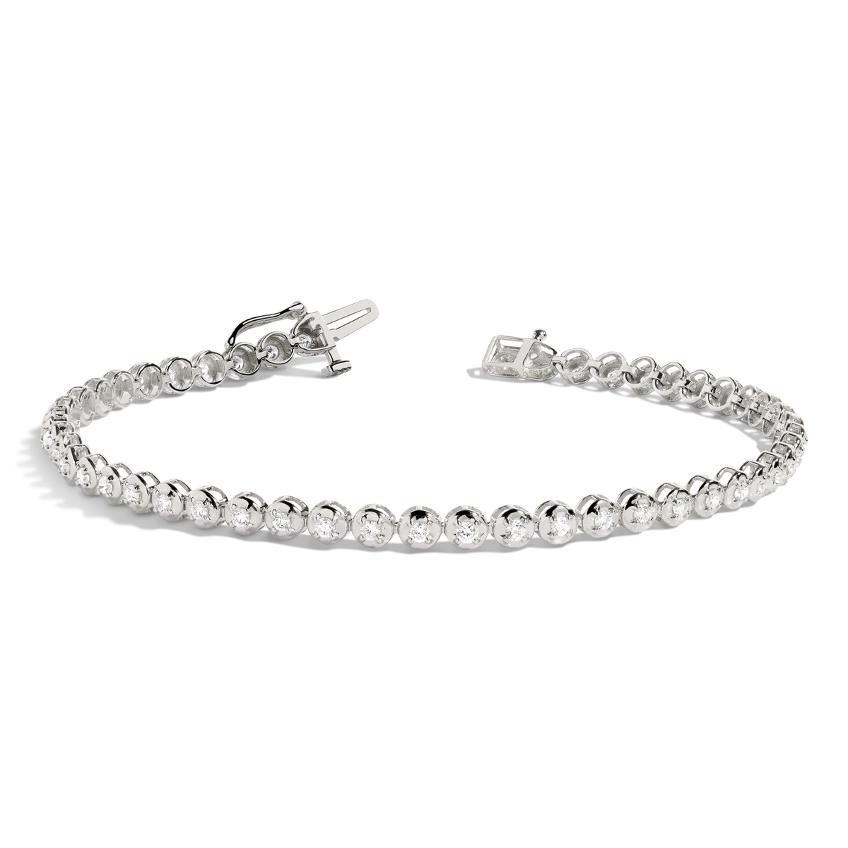 Mini Lab Grown Diamond Tennis Bracelet 14k White Gold 6in 6.5in 7in 7.5in First