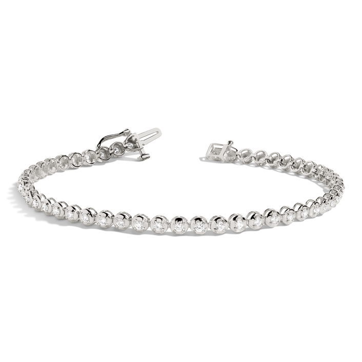 Mini Lab Grown Diamond Tennis Bracelet 14k White Gold 6.5in 7in 7.5in First