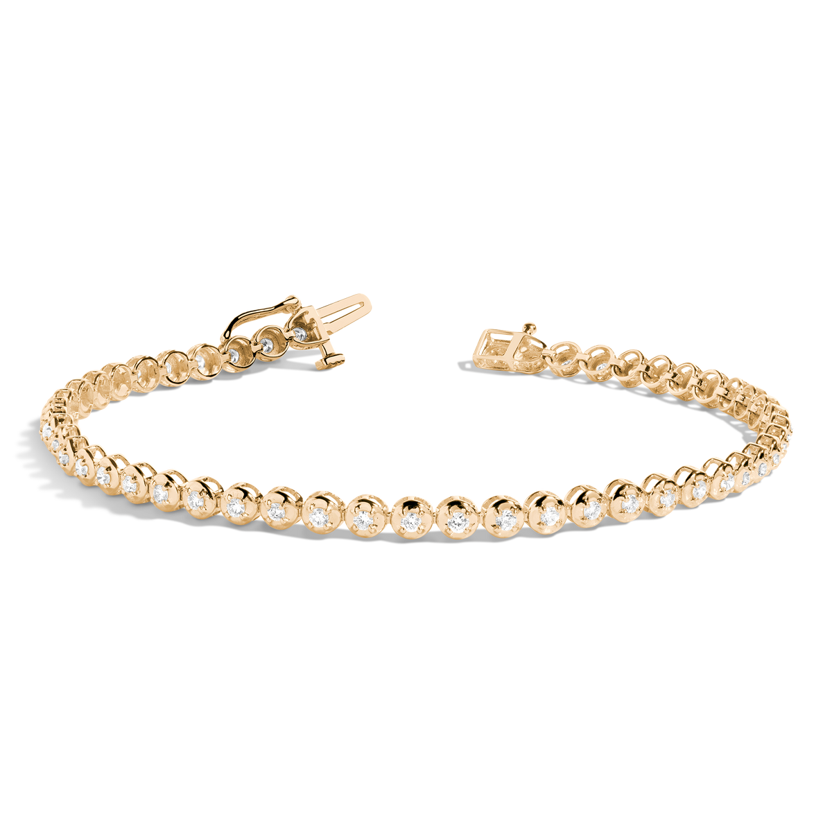 Mini Lab Grown Diamond Tennis Bracelet 14k Yellow Gold 6in 6.5in 7in 7.5in First