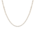 Lab Grown White Sapphire Three-Prong Tennis Necklace