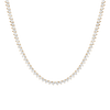 White Sapphire Three-Prong Tennis Necklace Vermeil 16in Yellow Gold First