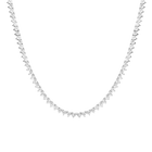 Lab Grown White Sapphire Three-Prong Tennis Necklace