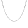 White Sapphire Three-Prong Tennis Necklace Vermeil 16in White Gold First